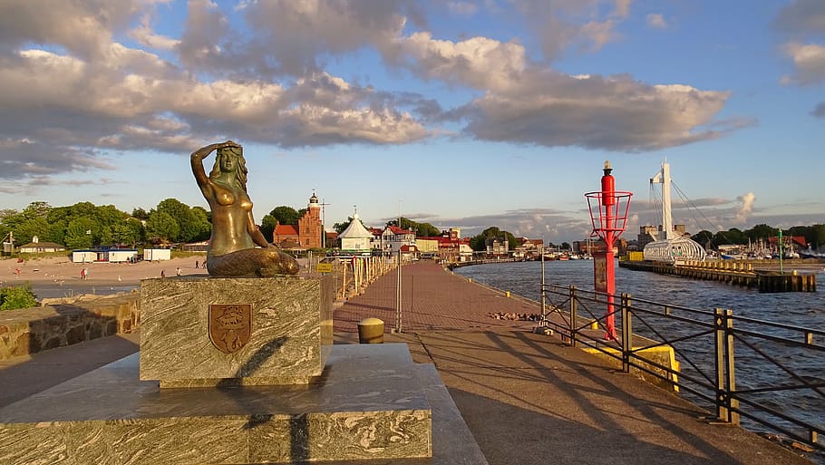 poland, ustka, lighthouse, clouds, sky, architecture, built structure HD wallpaper