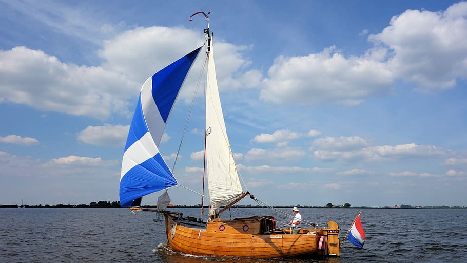 Boating, Sailing, Boat, Sailing Boat, water, netherlands, friesland, HD wallpaper