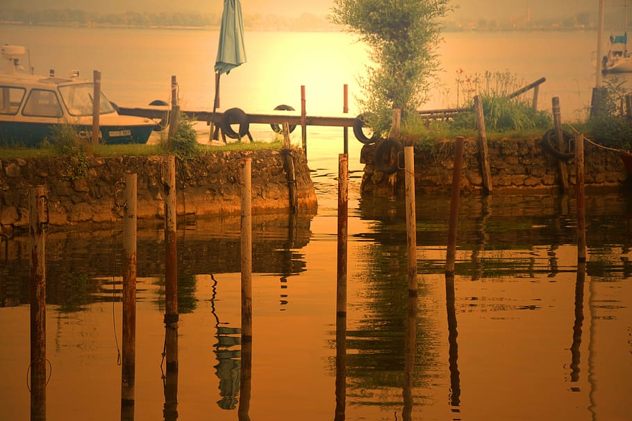 Sunset, Boot, Water, abendstimmung, romantic, mood, sail, afterglow HD wallpaper