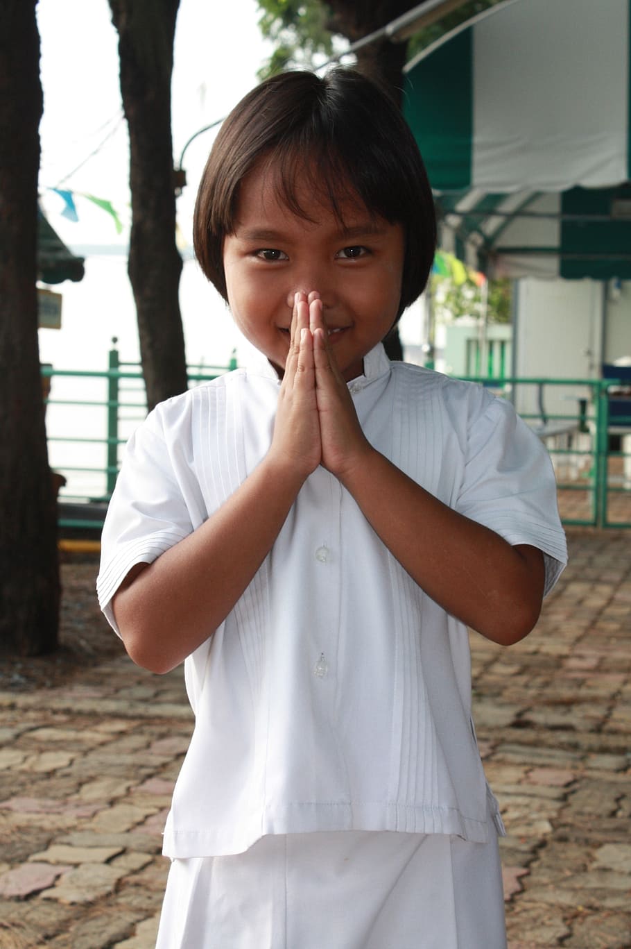 girl, pray, buddhist, buddhism, thailand, child, one person