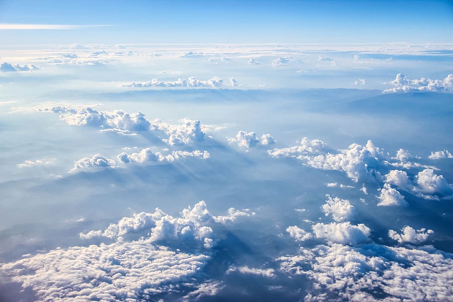 Aerial photo of clouds during daytime, clouds on the world, sky, HD wallpaper