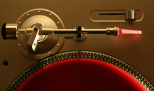 gray vinyl player close-up photography, dj, turntable, needle HD wallpaper