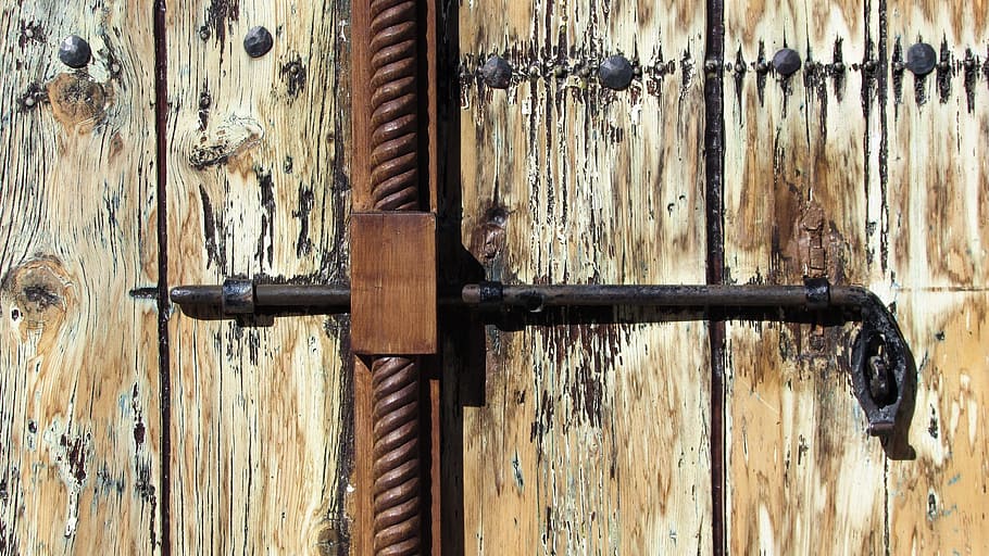 Online crop | HD wallpaper: Latch, Old, Metallic, Rustic, rusty, wooden