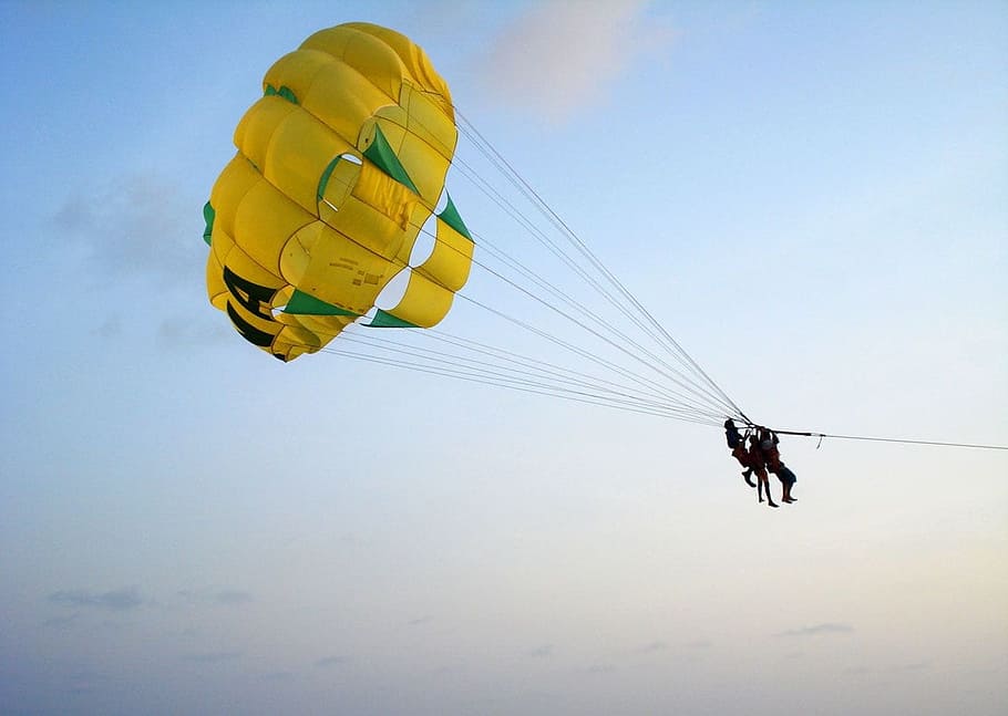 Parachute, Jumping, Man, Parachuting, skydiving, sport, extreme HD wallpaper