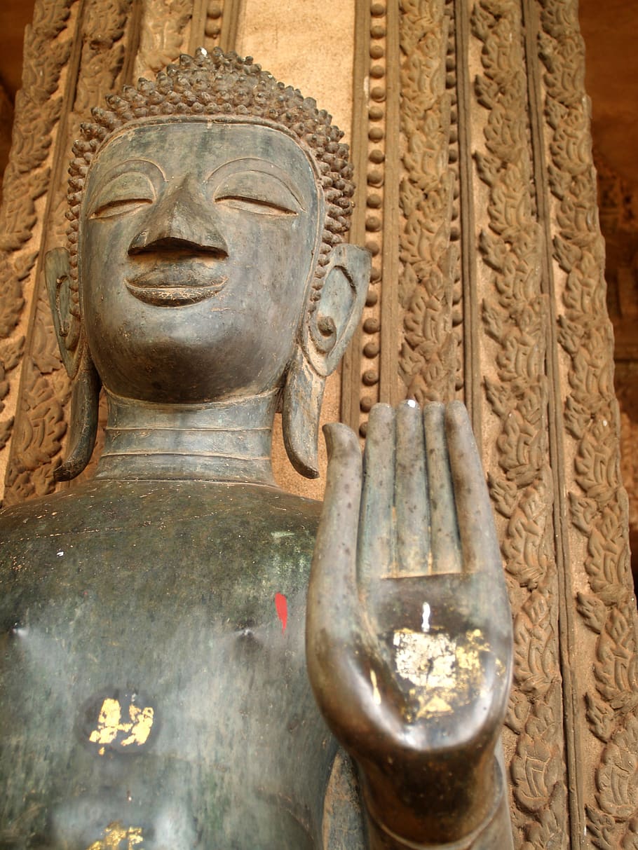 buddha, laos, indochina, sculpture, oriental, vientiane, statue, HD wallpaper
