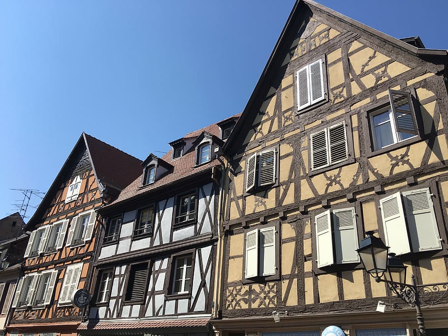 facade, house, alsace, studs, architecture, old houses, house facade HD wallpaper