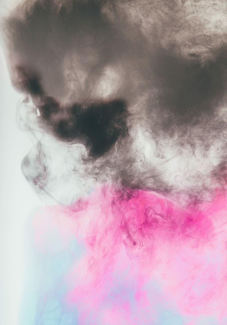 black, pink, and blue abstract painting, time lapse photography of black and pink smokes HD wallpaper