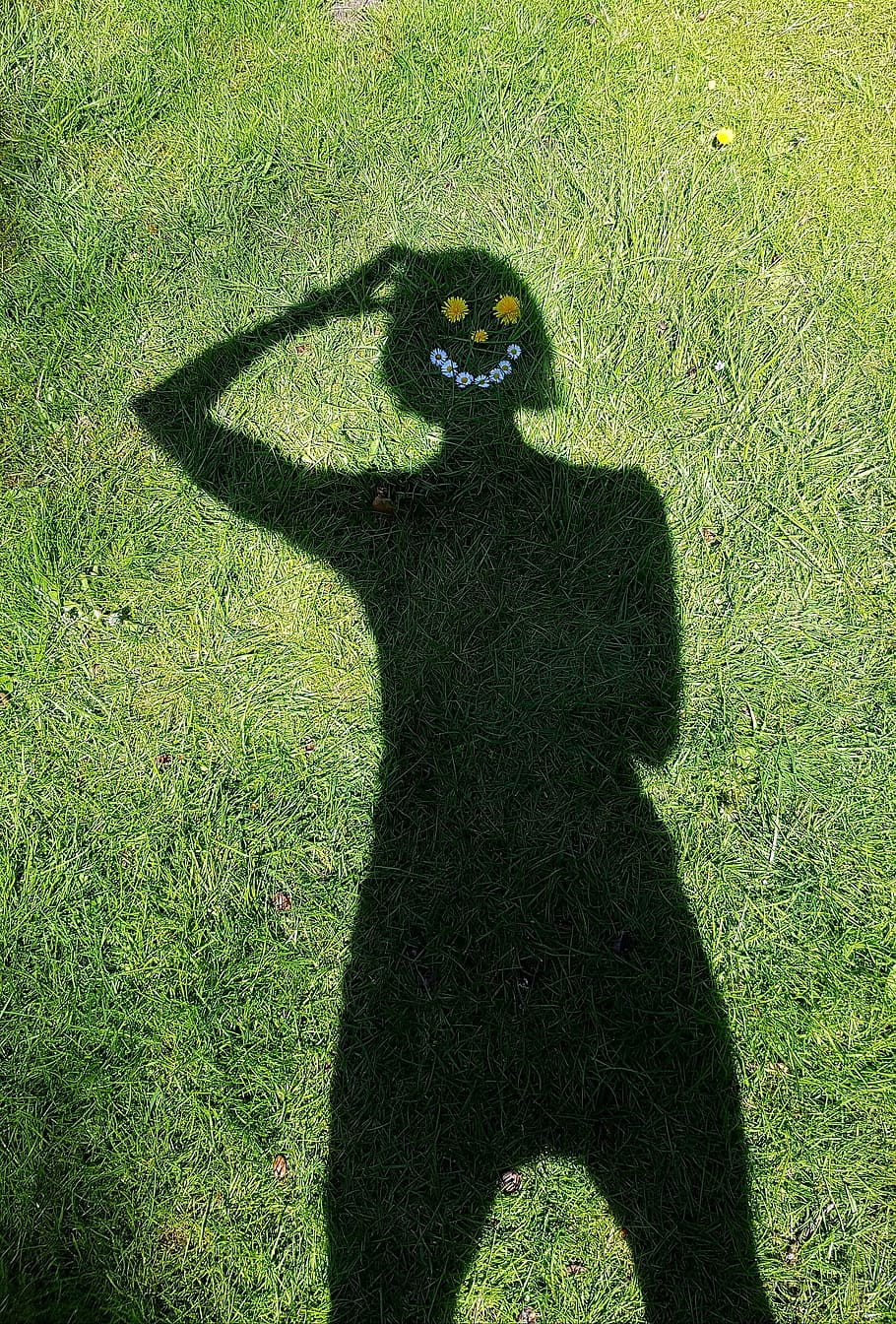 think, shadow, cheerful, luck, consider, question, green, human HD wallpaper