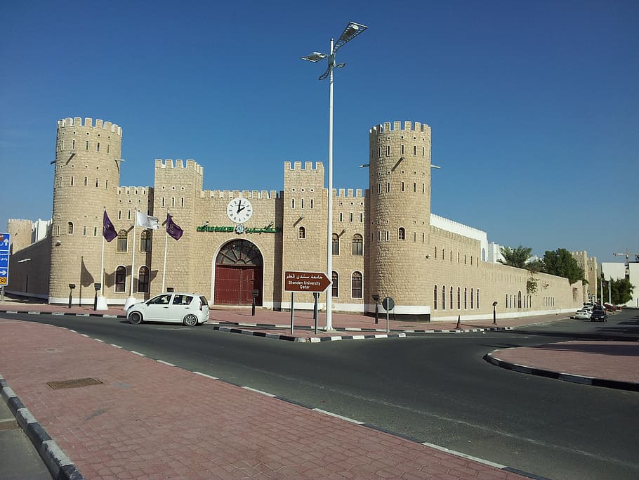 grey asphalt road, qatar, flag, country, arab, arabic, gulf, saudi, HD wallpaper