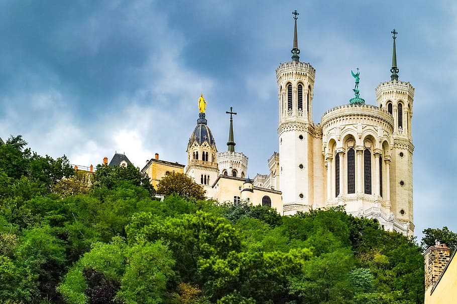 white building under dark clouds, basilica, church, monument, HD wallpaper