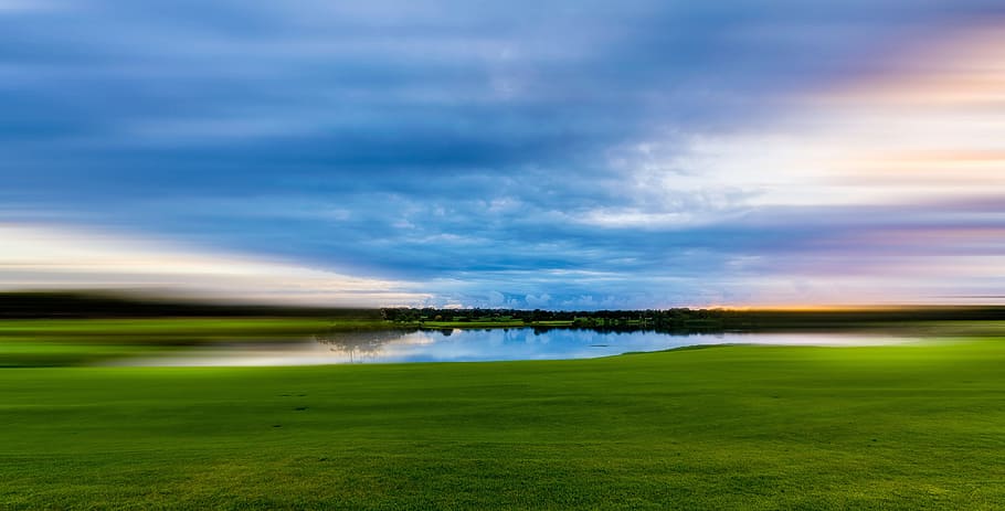 green, grass, lawn, field, nature, outdoor, view, travel, lake HD wallpaper