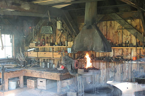 blacksmith shop with assorted tools, workshop, craft, equipment HD wallpaper