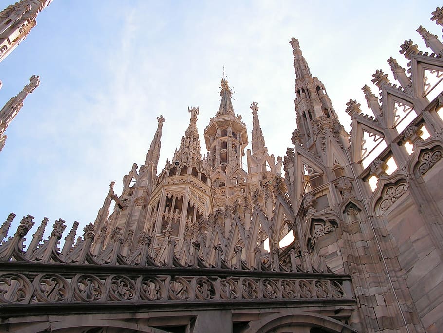 gray and brown cathedral, milan, duomo, architecture, famous Place HD wallpaper