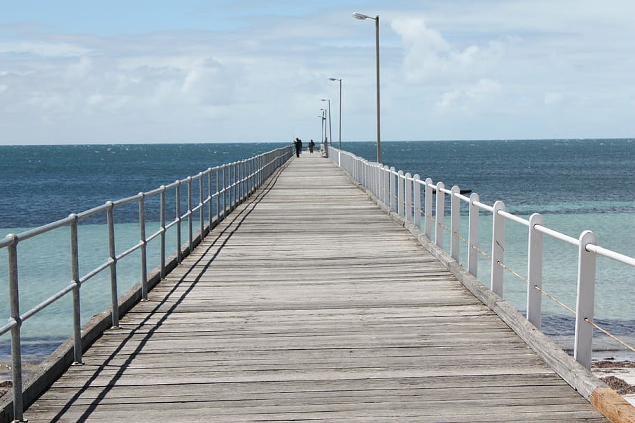 pier, beach, sea, summer, landscape, relax, sky, water, horizon over water HD wallpaper