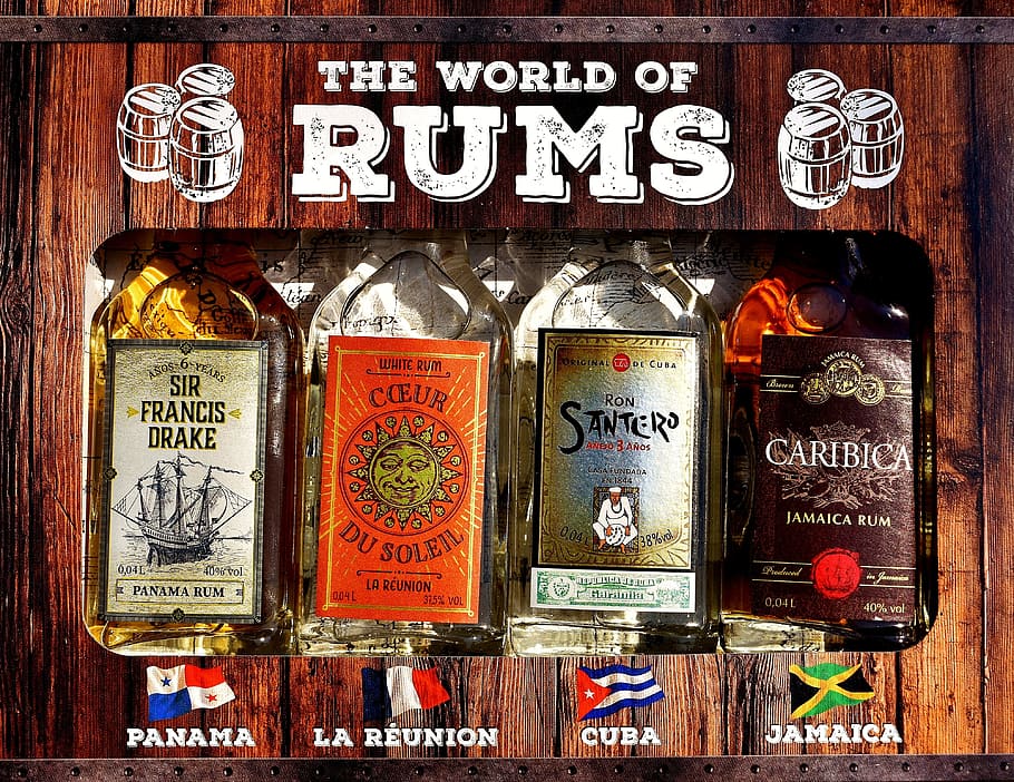 Rum, Alcohol, Bottles, Origin, different origin, alcoholic beverage HD wallpaper