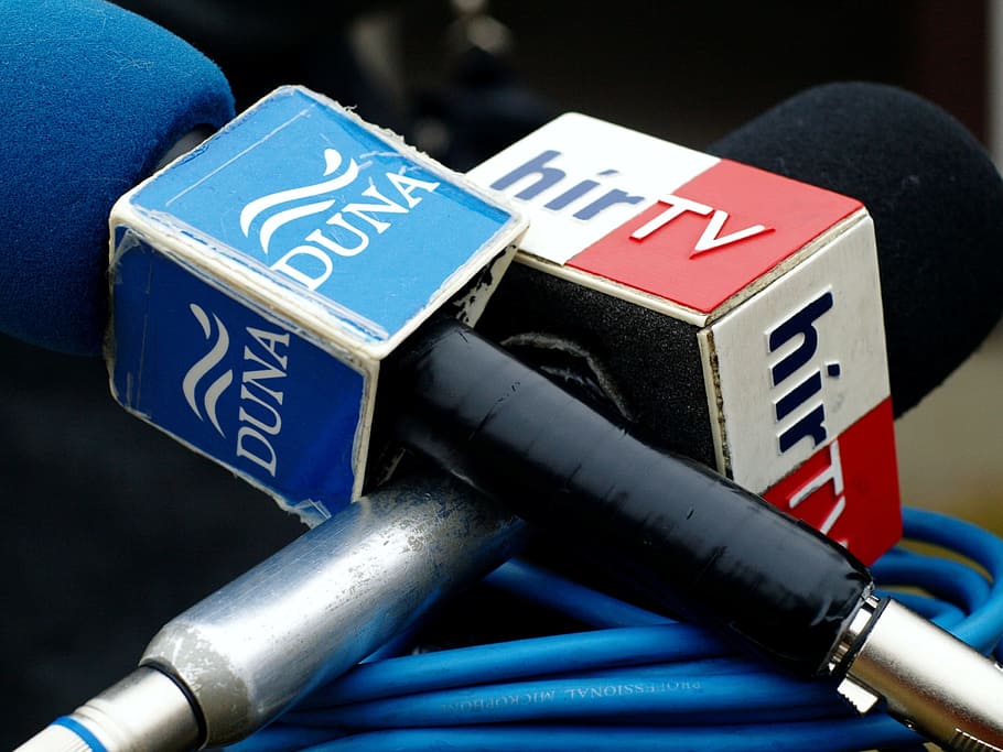 two black and gray microphones close-up photography, media HD wallpaper