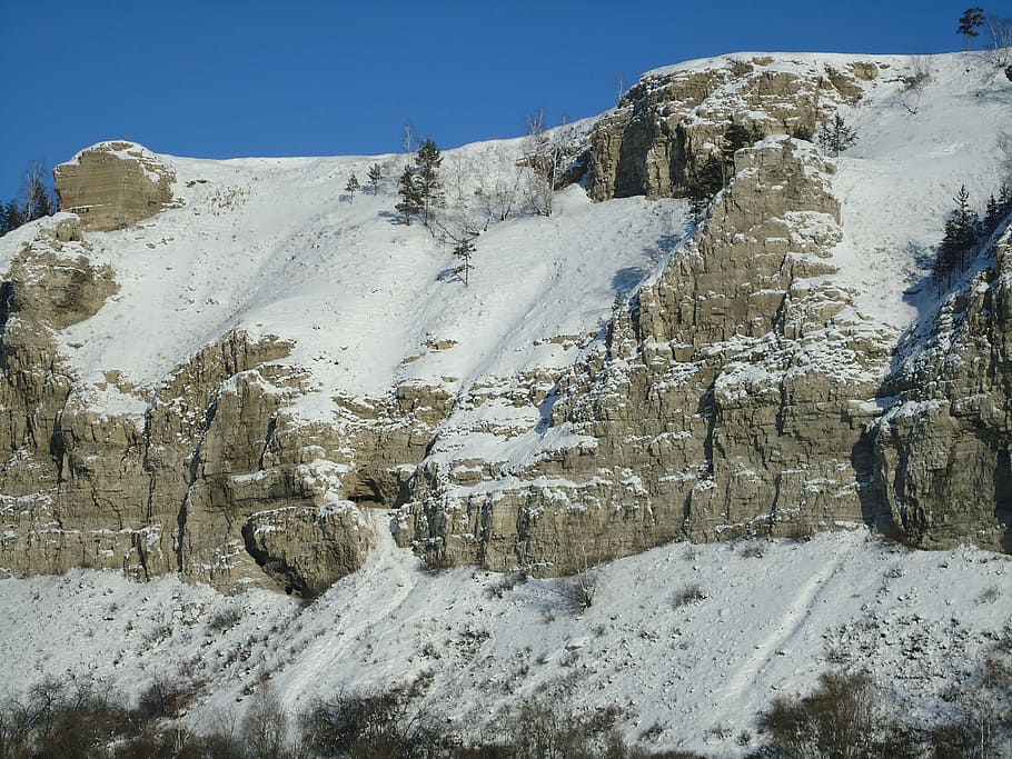Rocks, Snow, Mountain, nature, no people, landscape, day, cold temperature HD wallpaper