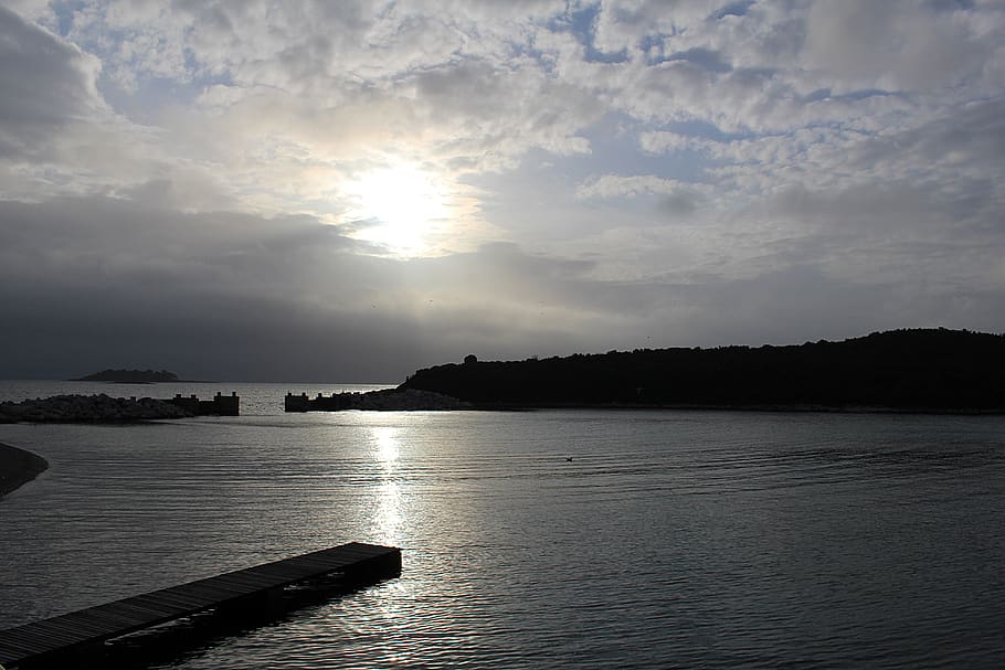 abendstimmung, sea, sunlight, sunset, water, sky, cloud - sky HD wallpaper