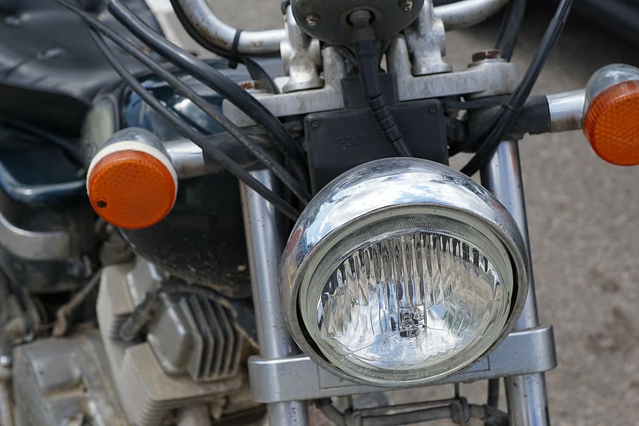 gray and black standard motorcycle headlight turned off, vehicle HD wallpaper