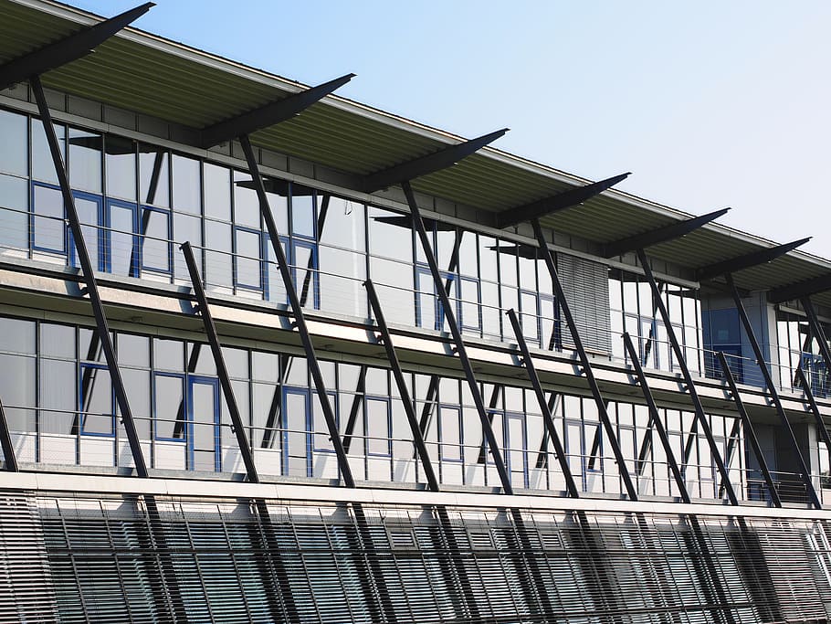 Building, Architecture, Facade, Glass, university, university ulm HD wallpaper