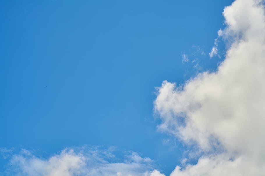 blue sky with nimbuous clouds, air, background, high, it's in the air, HD wallpaper