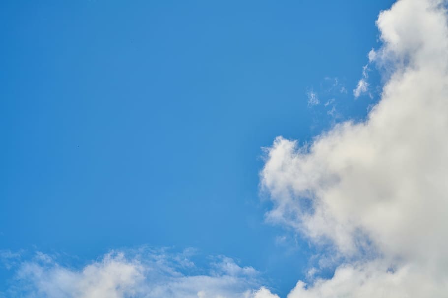 blue sky with nimbuous clouds, air, background, high, it's in the air HD wallpaper