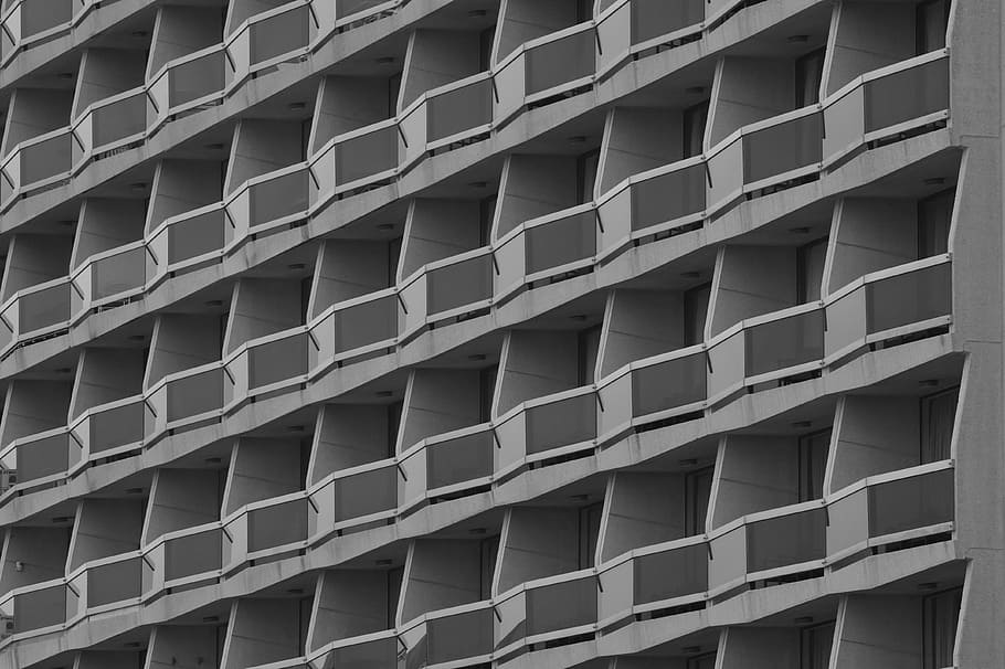 architecture, pattern, building, terraces, apartments, built structure HD wallpaper