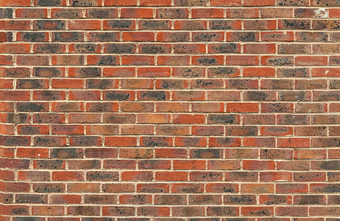 close-up photo of brown wall bricks, texture, backgrounds, red HD wallpaper