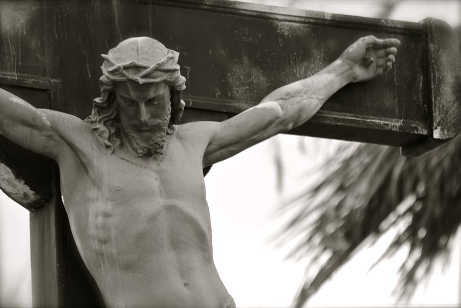 HD wallpaper: grayscale photo of crucifixion, jesus, christ, statue, christ  crucified | Wallpaper Flare