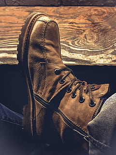 fashion, man, person, dirty, boots, brown, classic, foot, footwear HD wallpaper