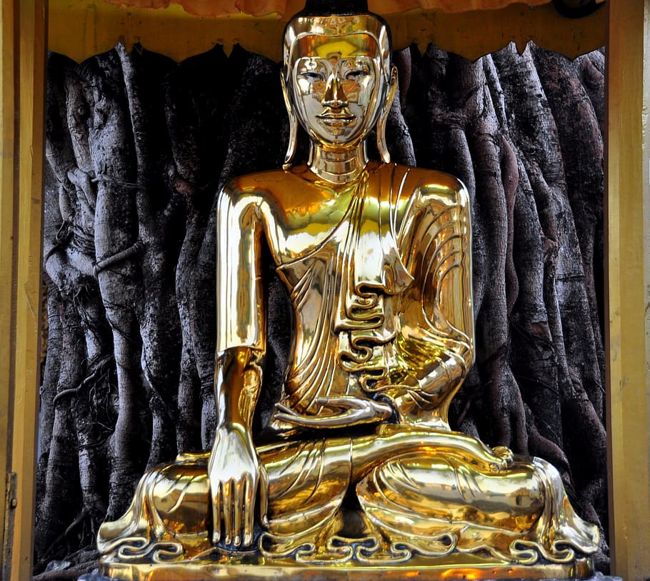 buddha, schwedaggon, burma, sculpture, human representation HD wallpaper