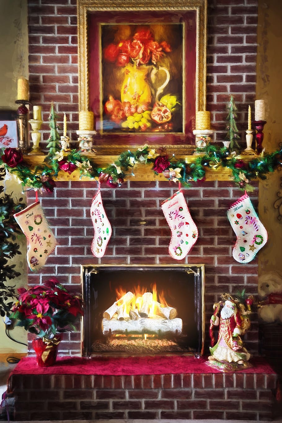 Hd Wallpaper Christmas Stockings Hang On Fireplace Christmas