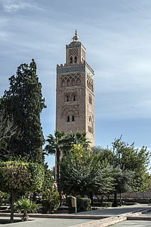 mosque, marrakesh, morocco, moroccan, africa, marrakech, tower HD wallpaper