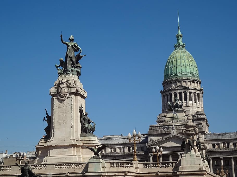 Statue, Dome, Buenos Aires, architecture, government, building exterior HD wallpaper