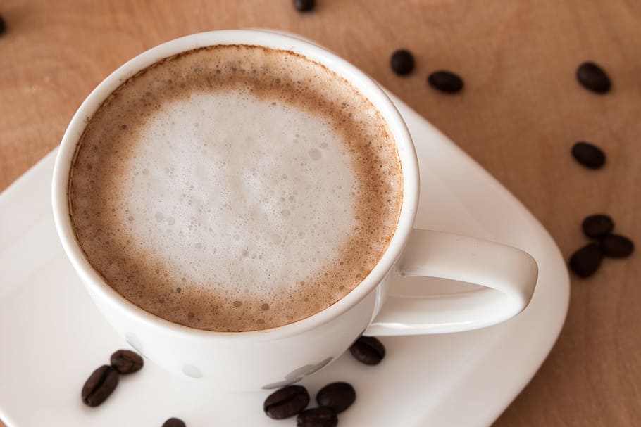 Teacup, Coffee Beans, coffee cup, coffee - drink, food and drink HD wallpaper