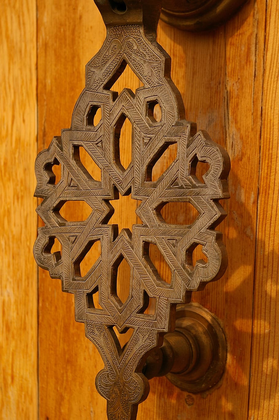 door lock, fitting, metal, input, wrought iron, handle, artfully HD wallpaper