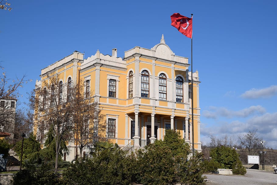 Safranbolu, Prison, Museum, flag, patriotism, building exterior, HD wallpaper