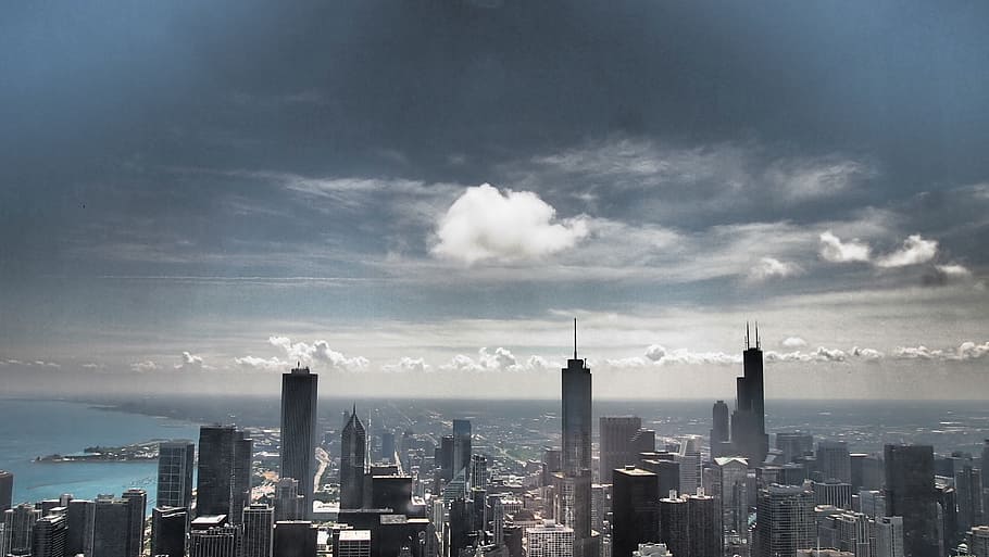 Chicago, Skyline, architecture, cityscape, skyscraper, cloud - sky HD wallpaper