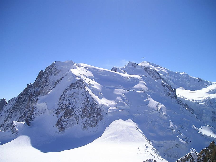 mont blanc, mont blanc du tacul, chamonix, alpine, snow, mountains, HD wallpaper