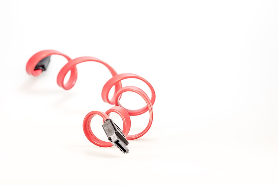 Cable, Sata, S-Ata, Cut Out, Computer, red, connection, pc HD wallpaper