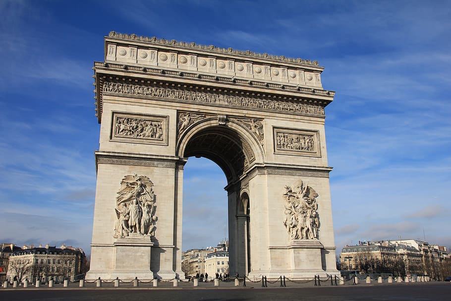 Arc de Triomphe, Paris, france, arc de triumph, architecture