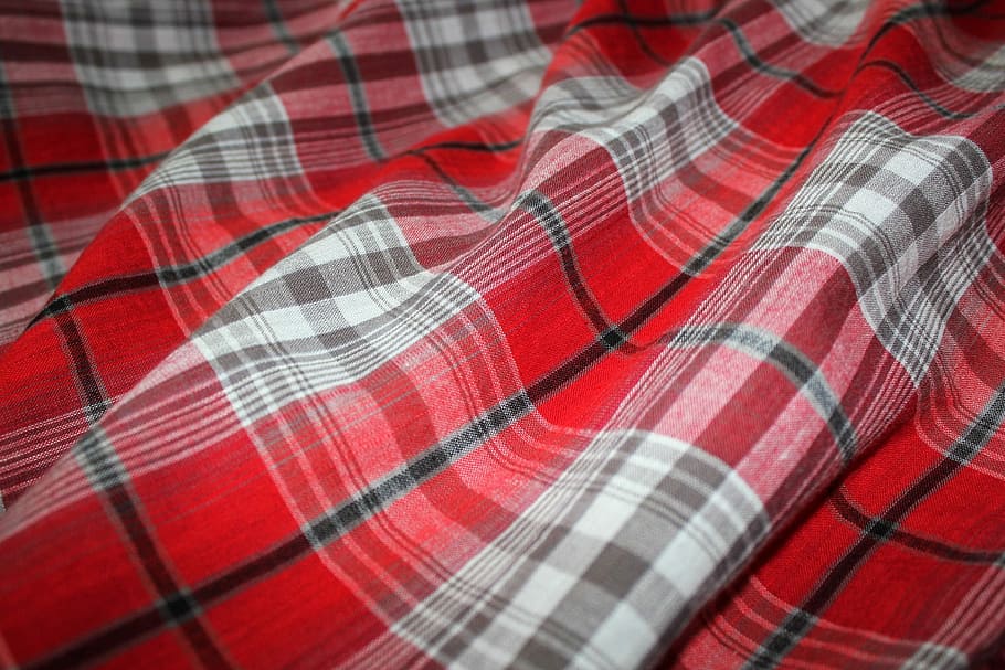 Checkered, red checkered background, squares, textile, cloth HD wallpaper