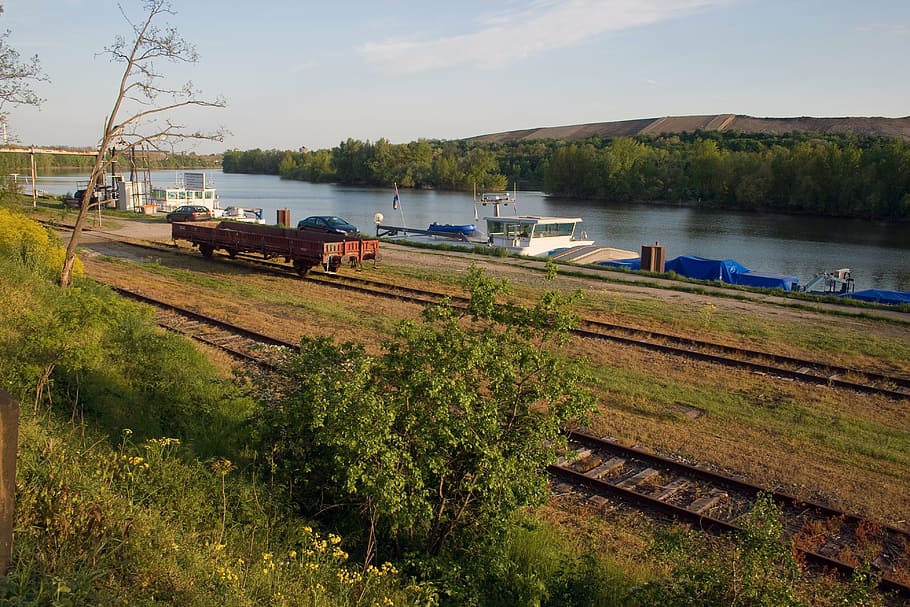 seemed, wagon, siding, water, transportation, nautical vessel HD wallpaper
