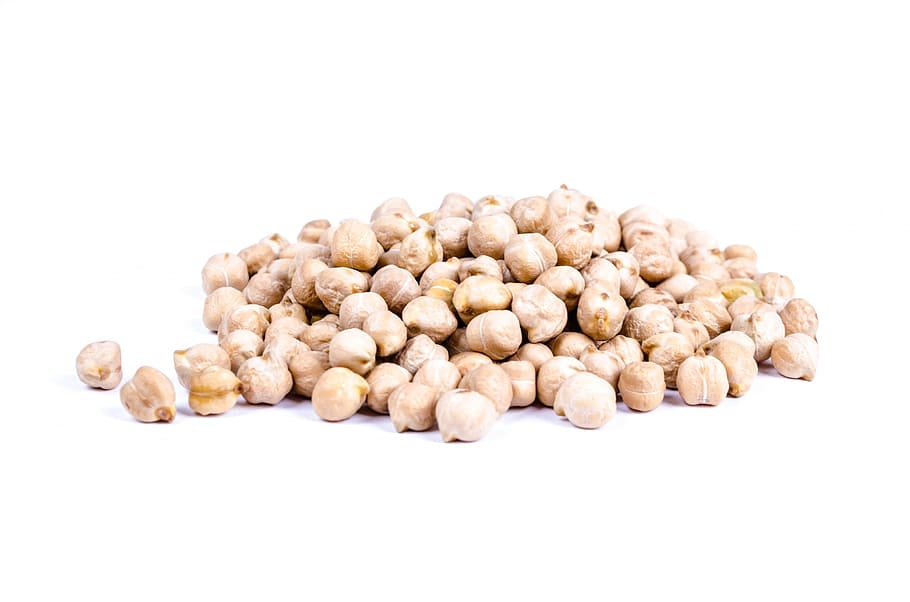 brown nuts, chickpea, isolated, india, grain, vegetarian, meal