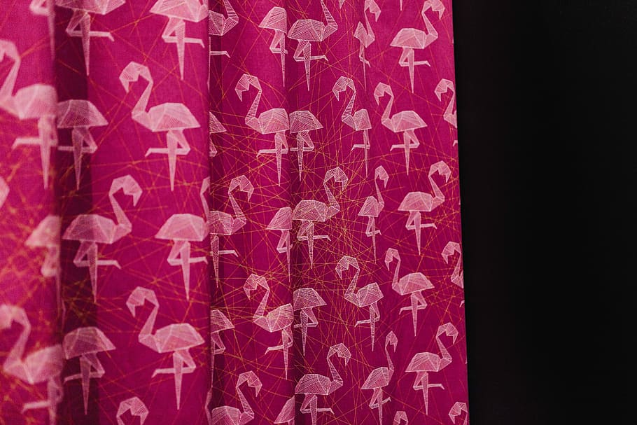 Pink Flamingo Fabric, material, backgrounds, pattern, abstract