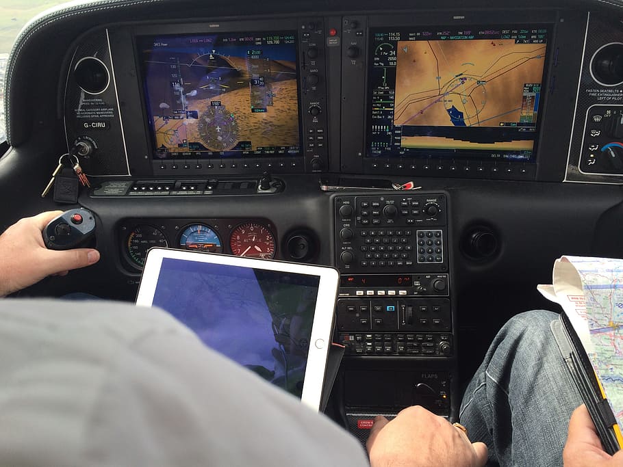 instrument panel, plane, fly, flight, monitors, technology HD wallpaper