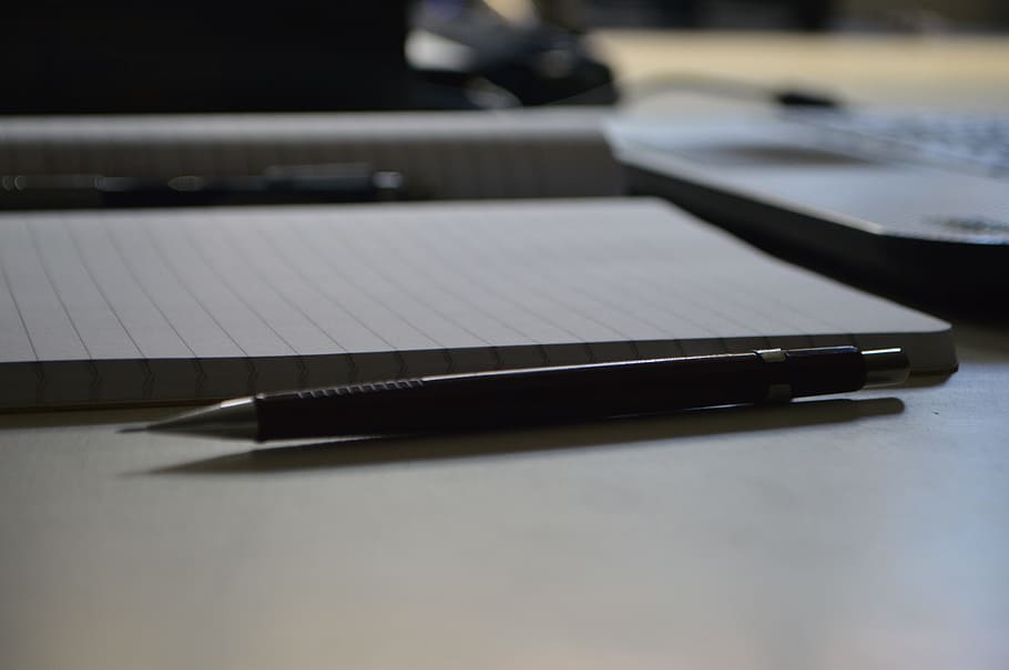 paper, pen, write, study, desk, education, school, table, indoors HD wallpaper