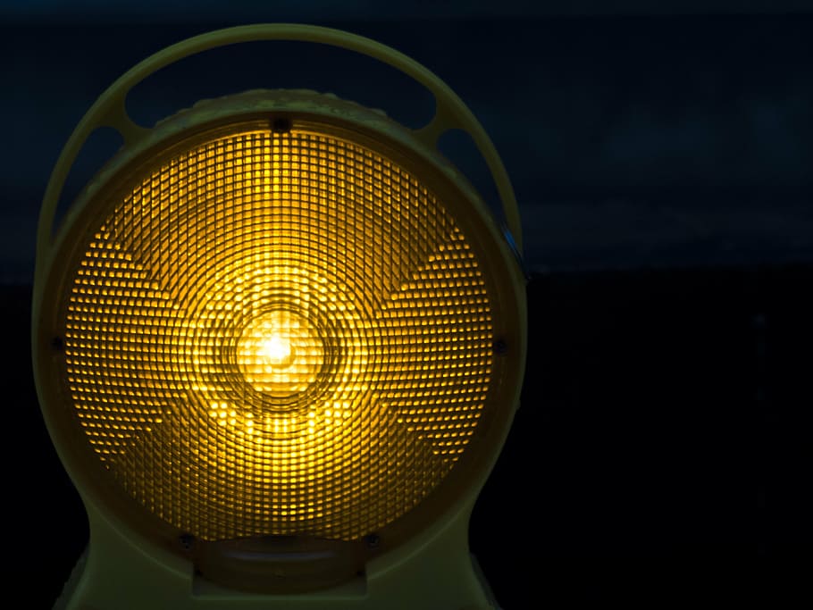 lantern, road, alert, danger, care, night, light, emergency HD wallpaper