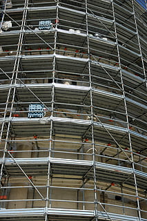 scaffold, architecture, site, construction work, craftsmen HD wallpaper