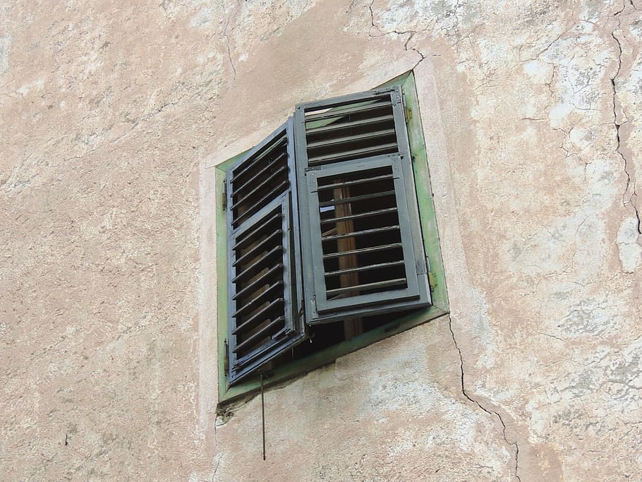 Window, Wall, Old, Cracks, mauner, closed, architecture, house HD wallpaper